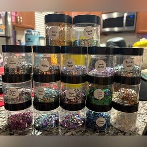 Various glitters for crafting